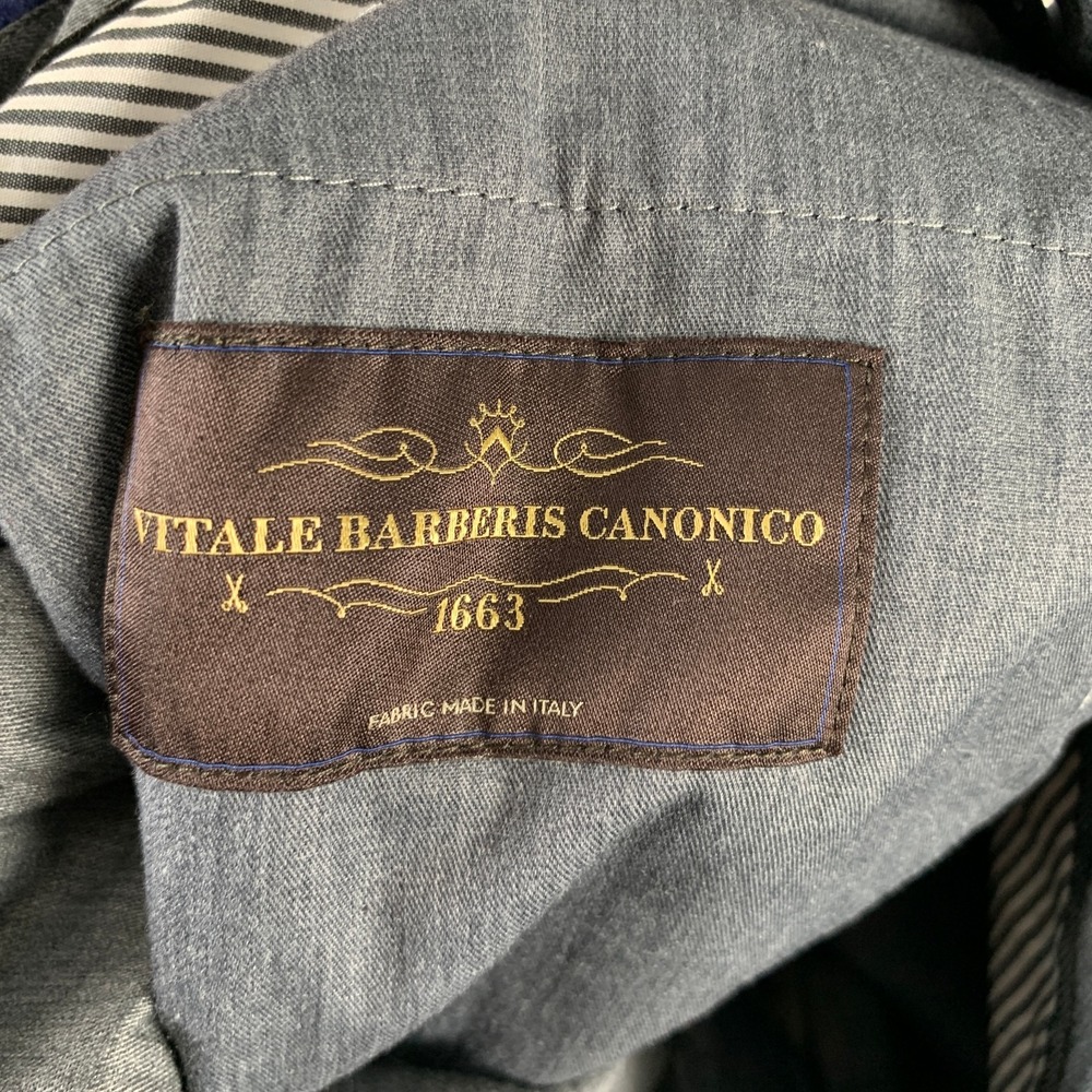 Vitale Baberis Canonico Wool Pant Men 36x30 Side Adjusters Flannel Luxury Blue - Picture 2 of 13